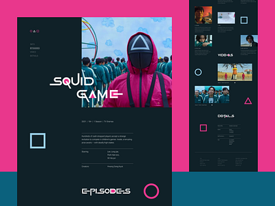 Squid Game Website Design app design designconcept figma minimorphism mobileapp ui webdesign