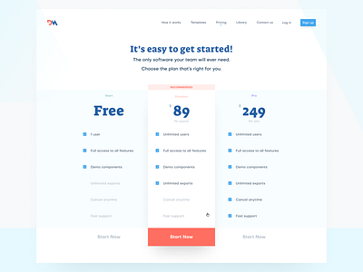 Pricing page