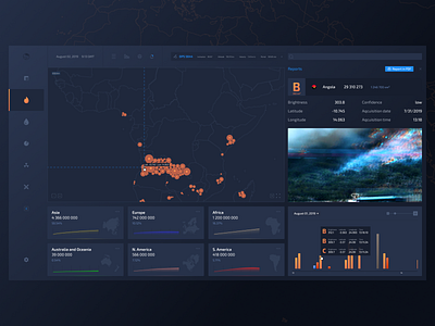 Earth Dashboard dark ui dashboad earth fire planet