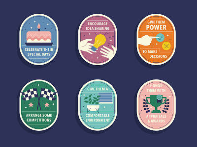 Employee Morale Badges badges employee employee engagement illustration recognition