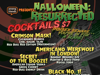 HALLOWEEN RESURRECTED MENU branding graphic design logo