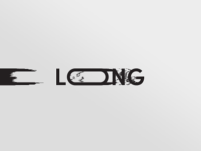 Long glitch logo long type word wordmark