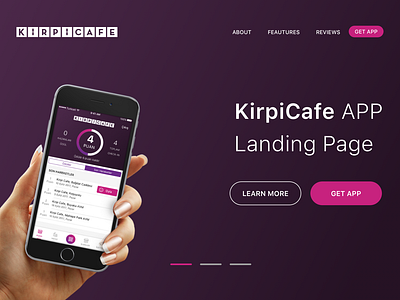 Kirpi Cafe App Landing Page animation app design illustration ui ux web
