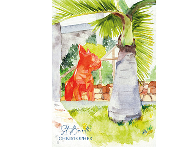 Illustration of Saint-Barth : Hotel Christopher // Illustration aquarelle art design drawing eshop illustration painting saint barthelemy st barth watercolor watercolour