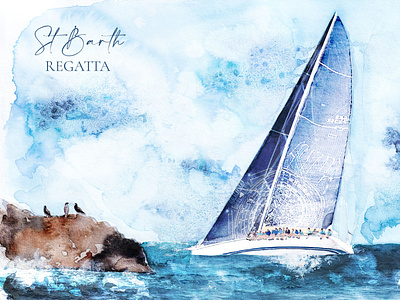 Illustration of Saint-Barth : Regatta // Illustration