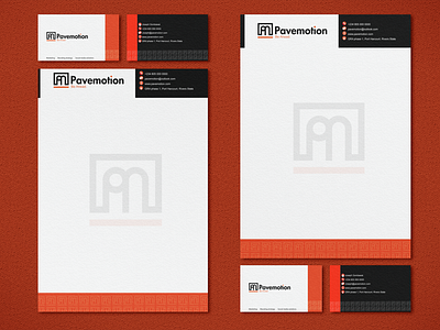 Pavemotion Branding brand design branding business card design complimentary card design letterhead letterhead design