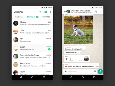 Whatsapp for android white UI android app chat interface ui whatsapp white