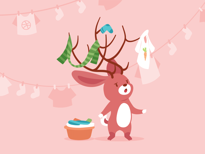 A Jackalope's Everyday Struggle animation bunny dribbble first shot fluffy gif hello hello dribbble jackalope