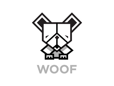 Woof dog geometric icon illustration