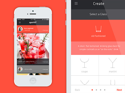 Apéritif app alcohol app cocktail ui