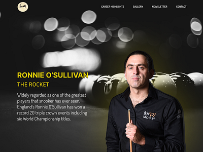 Ronnie O'Sullivan Website Design Prototype