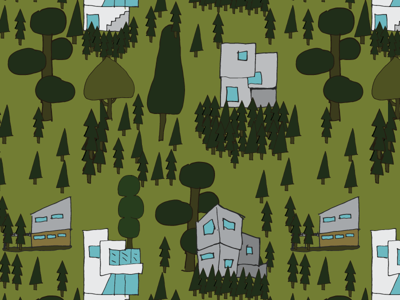 Forrestpark houses modern trees