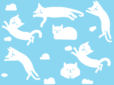 Catclouds cats clouds one color pattern