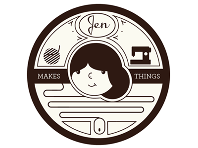 jen makes things tag & logo icon logo