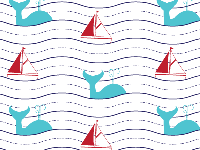 Sailing boats nautical patterns whales