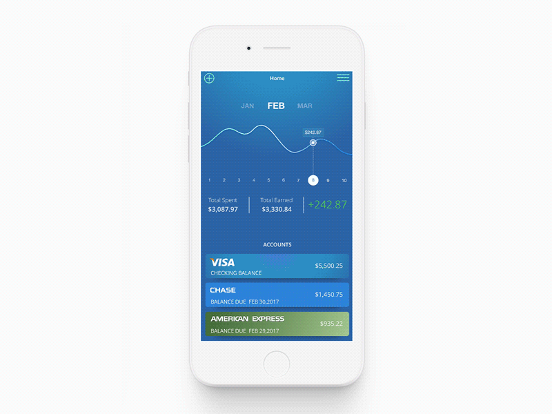 Banking App banking cards chase credit card finance fintech ui ux visa