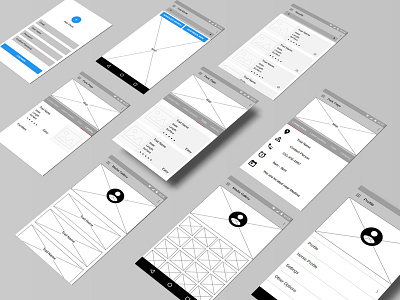 Wireframes - Trail App android riding app ux wireframes
