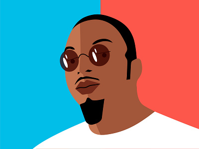 Dribbble Shot african african american blue brown glasse icon identity illuatration illustrator man red shades