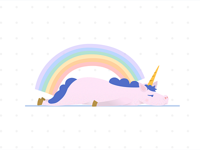 A fat lazy unicorn 404 page icons illustration page not found rainbow unicorn visual art