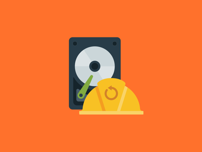 File Recovery construction disk drive file hardhat icon illustration logo recovery