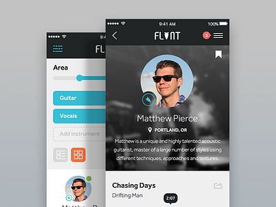 Flint app discovery flint ios mobile music social ui
