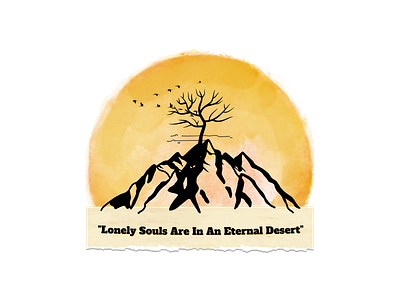 Lonely Souls Are In An Eternal Desert app branding design graphic design illustration logo quote sticker ui ux vector