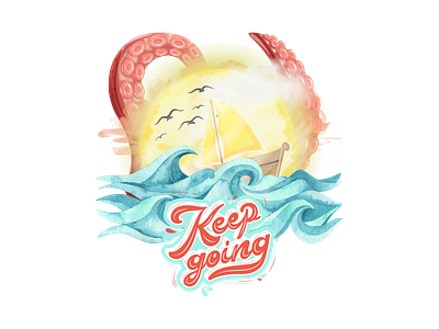Keep Going app branding design graphic design illustration logo motivation sticker ui ux vector