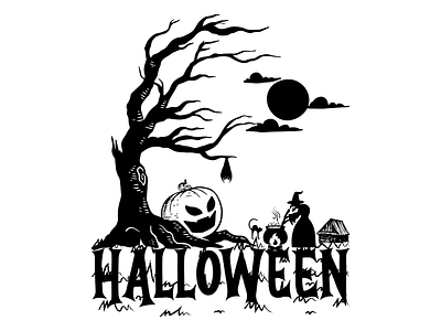 Halloween app branding design graphic design halloween horror illustration logo sticker ui ux vector witch