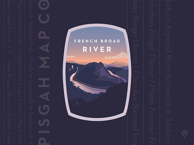 Pisgah Map Co French Broad branding illustration mapping company mountains pisgah map company river