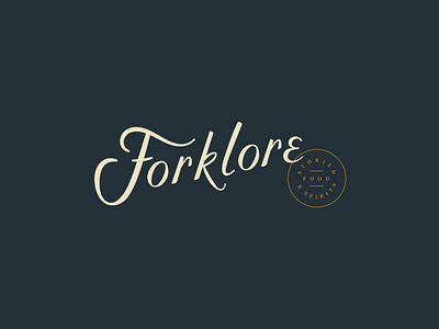 ForkLore asheville branding custom script restaurant restaurant branding script seal