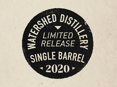 Watershed Distillery - single barrel graphic bourbon design ohio seal spirits typography vector