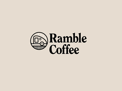 Ramble Coffee branding coffee design illustration logo outdoors teardrop travel typography vector