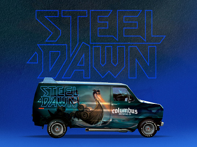 Steel Dawn delivery van beer art branding design illustration metal vannin vikings wacom
