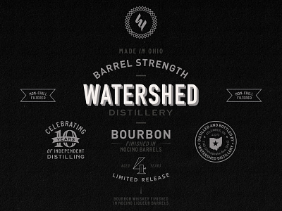 Type layout for new Bourbon label from Watershed bourbon label logos type design typography