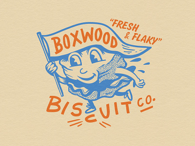 Mascot illustration for Boxwood Biscuits biscuits branding illustration mascot mascot character mascot logo restaurant branding vector vintage