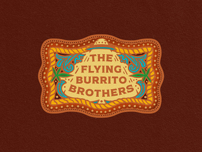 The Flying Burrito Brothers adobe badge belt buckle branding country design illustration logo typography western