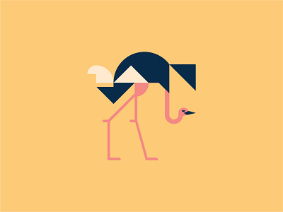 Ostrich bird logo design illustration logo ostrich vector