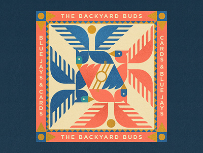 The Backyard Buds adobe illustrator bandana bird bird illustration bluejay cardinal design illustration pattern design vector