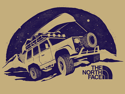 The North Face - truck illustration apparel graphics design drawing illustration pen and ink photoshop texture the north face true grit wacom tablet