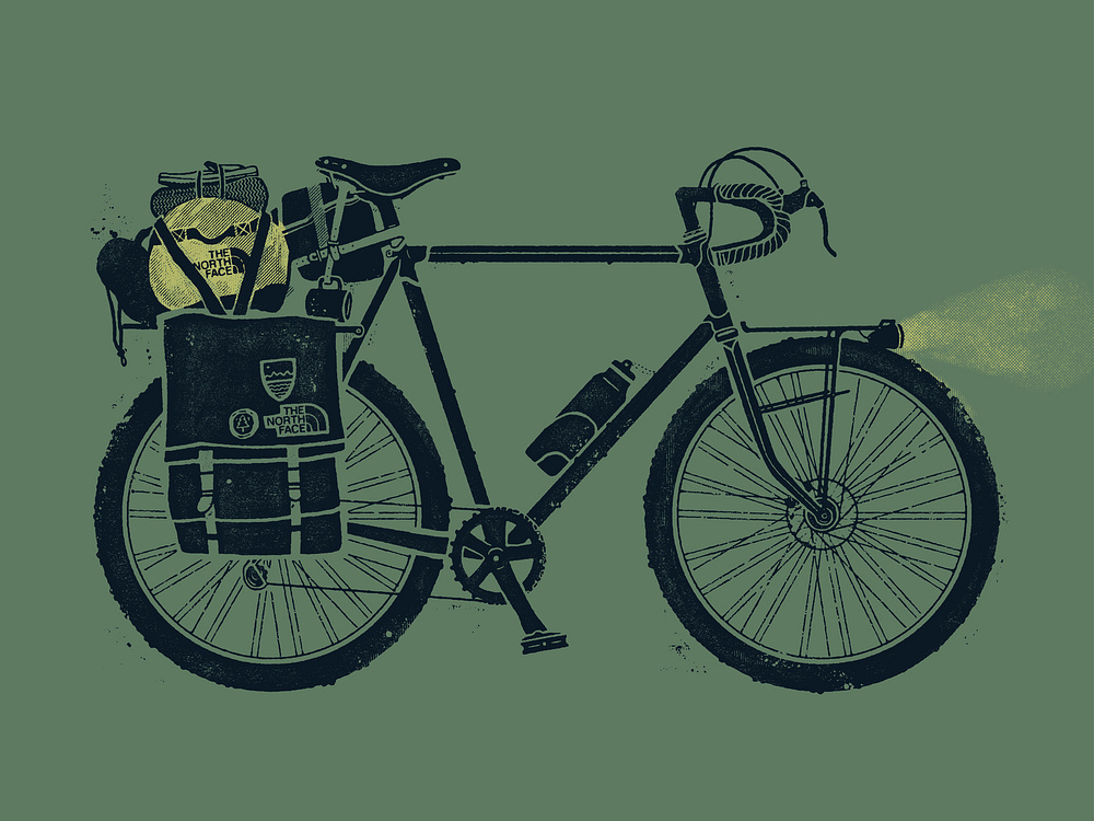 The North Face - bike tourin' illustration by greg davis on Dribbble