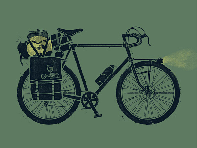 The North Face - bike tourin' illustration apparel graphics bicycle design drawing illustration outdoors photoshop texture the north face wacom