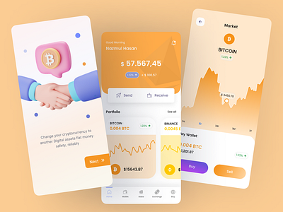 Crypto Mobile App app design coin app crypto app crypto exchange crypto mobile app crypto trading crypto wallet cryptocurrency ethereum finance app fintch money app