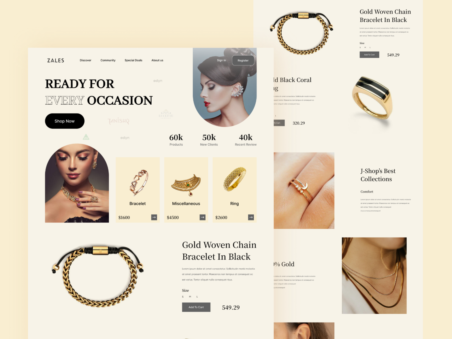 Jewelry landing page by Nazmul Hasan for MetCorn - UX UI Design Studio ...