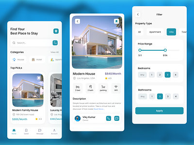 Real Estate mobile app apartment hotel house mobile app property app real estate real estate agent real estate ui design ui design