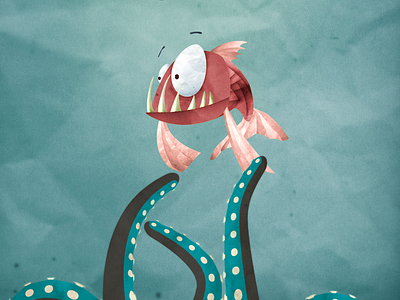 Fishy illustration maya photoshop
