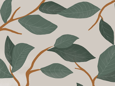 Foliage foliage hand draw illustration leaves nature procreate texture