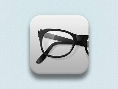 Another Glasses App Icon app black frames glass glasses grey icon ios ipad iphone mobile photoshop reflection texture