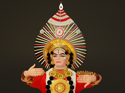 Yakshagana 3d NFT 3d 3d modeling animation design graphic design