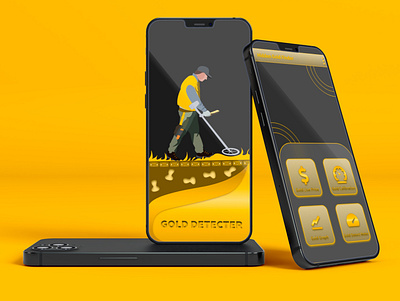 Gold Detector And Finder 3d animation app branding design graphic design illustration interface logo motion graphics ui vector