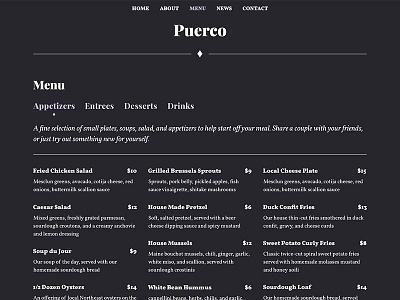 Puerco — WordPress Restaurant Theme menu restaurant web design wordpress wordpress theme